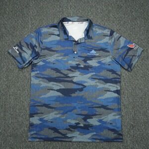 Puma Shirt Men Medium Blue Camo Volition America Folds Of Honor Performance Polo